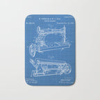 Sewing Machine Patent - Seamstress Craft Sewing Room Art - Blueprint Bath Mat Gallery Image 1