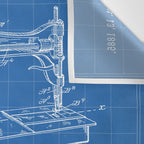 Sewing Machine Patent - Seamstress Craft Sewing Room Art - Blueprint Wall Tapestry Gallery Image 3