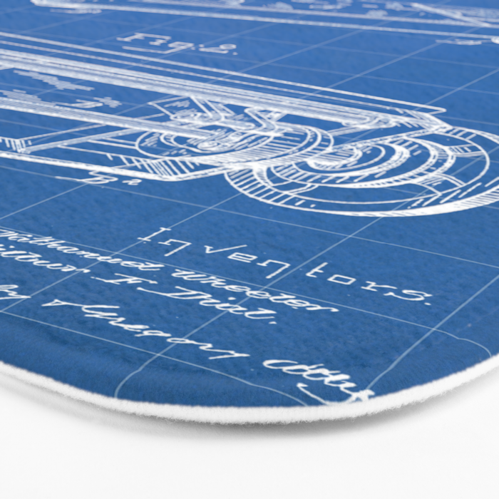 Sewing Machine Patent - Seamstress Craft Sewing Room Art - Blueprint Bath Mat Gallery Image 3