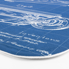 Sewing Machine Patent - Seamstress Craft Sewing Room Art - Blueprint Bath Mat Gallery Image 3