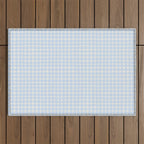 Blue White Gingham Check Outdoor Rug Gallery Image 1