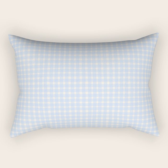 Blue White Gingham Check Rectangular Pillow Gallery Image 2