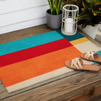 Modern Minimalist Geometric Artwork Outdoor Rug Gallery Image 2