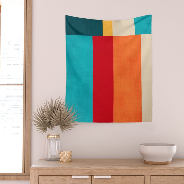 Modern Minimalist Geometric Artwork Wall Tapestry Gallery Image 2