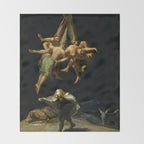 Francisco Goya "Witches' Flight also known as Witches in Flight or Witch" Throw Blanket Gallery Image 2