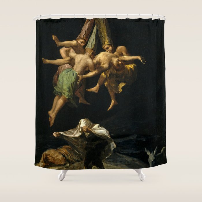 Francisco Goya "Witches' Flight also known as Witches in Flight or Witch" Shower Curtain Gallery Image 1