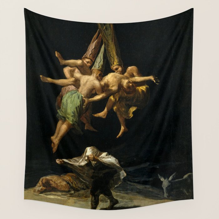 Francisco Goya "Witches' Flight also known as Witches in Flight or Witch" Wall Tapestry Gallery Image 1
