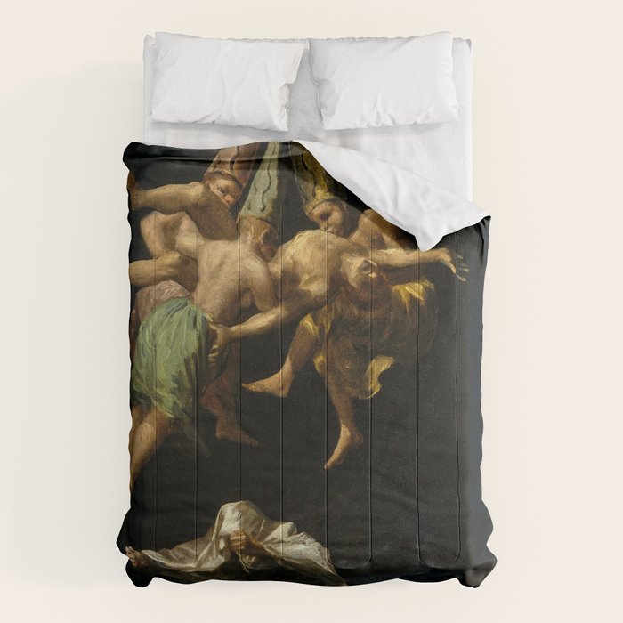 Francisco Goya "Witches' Flight also known as Witches in Flight or Witch" Comforter Gallery Image 6