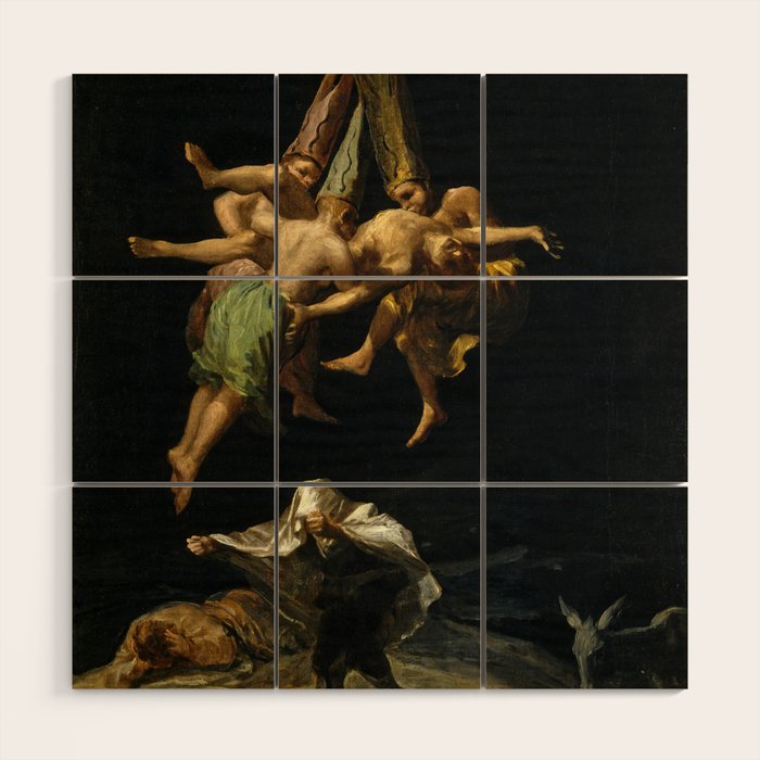 Francisco Goya "Witches' Flight also known as Witches in Flight or Witch" Wood Wall Art Gallery Image 1