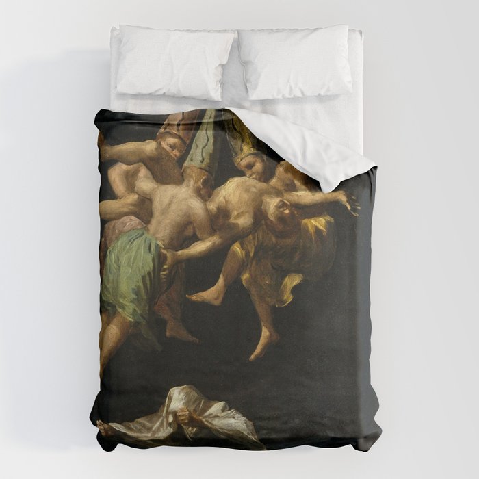 Francisco Goya "Witches' Flight also known as Witches in Flight or Witch" Duvet Cover Gallery Image 1