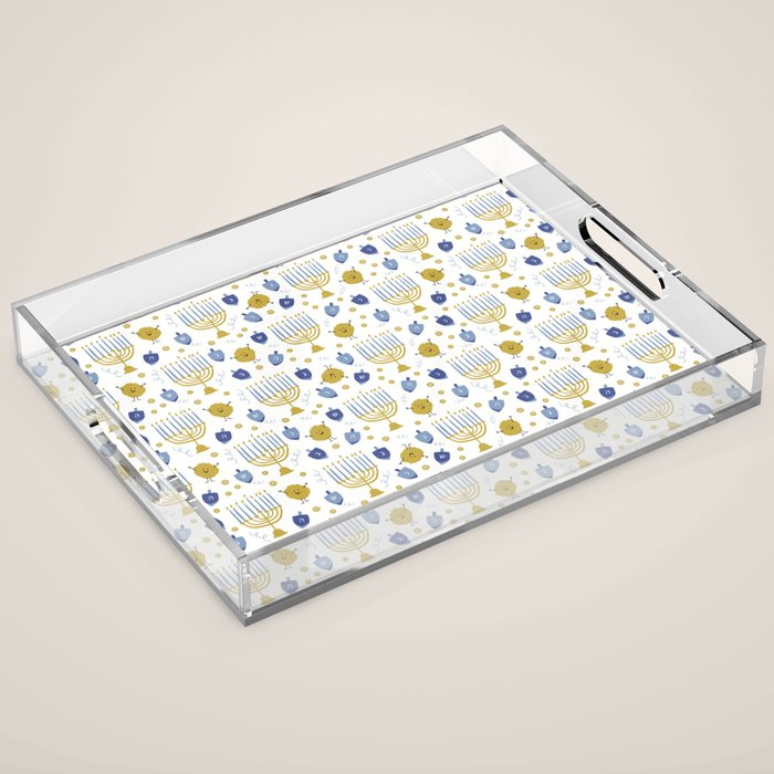 Hanukkah Latke and Menorah Acrylic Tray Gallery Image 1