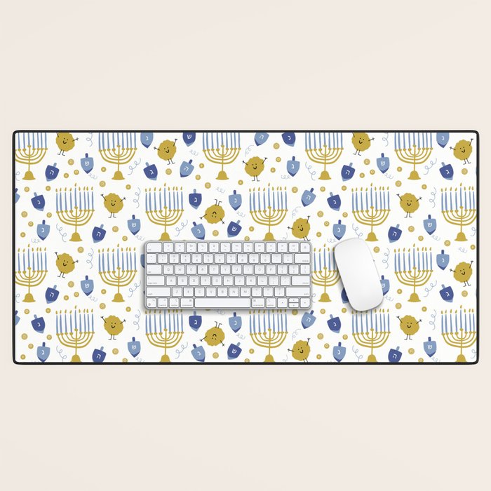 Hanukkah Latke and Menorah Desk Mat Gallery Image 1