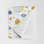 Hanukkah Latke and Menorah Throw Blanket Gallery Image 3