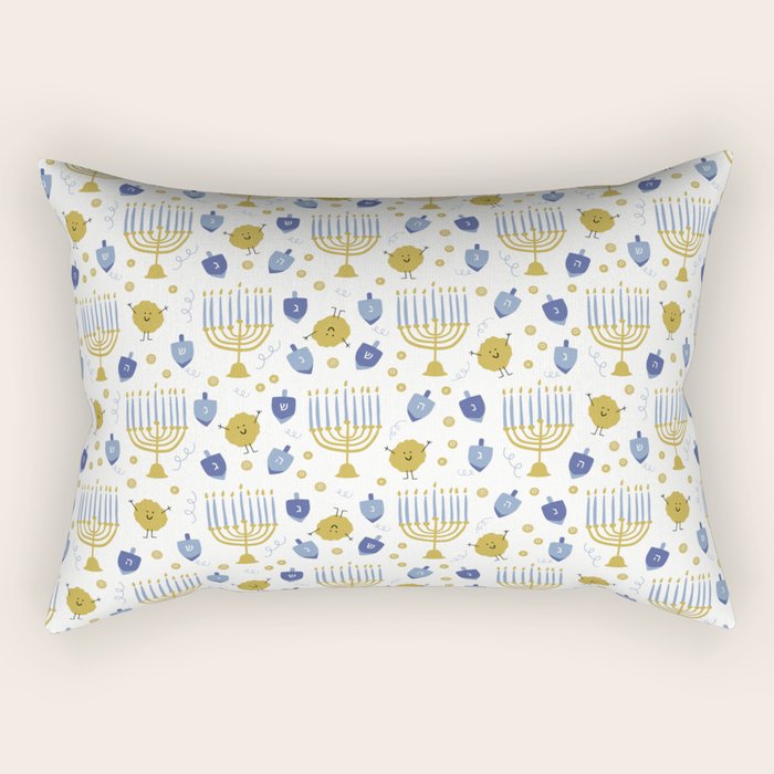 Hanukkah Latke and Menorah Rectangular Pillow Gallery Image 2