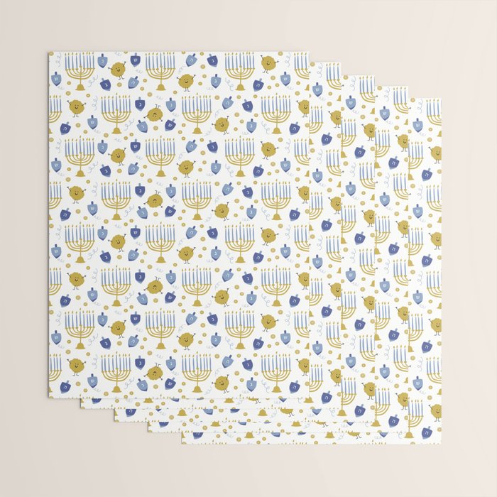 Hanukkah Latke and Menorah Wrapping Paper Gallery Image 3