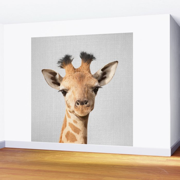 Baby Giraffe - Colorful Wall Mural Gallery Image 2