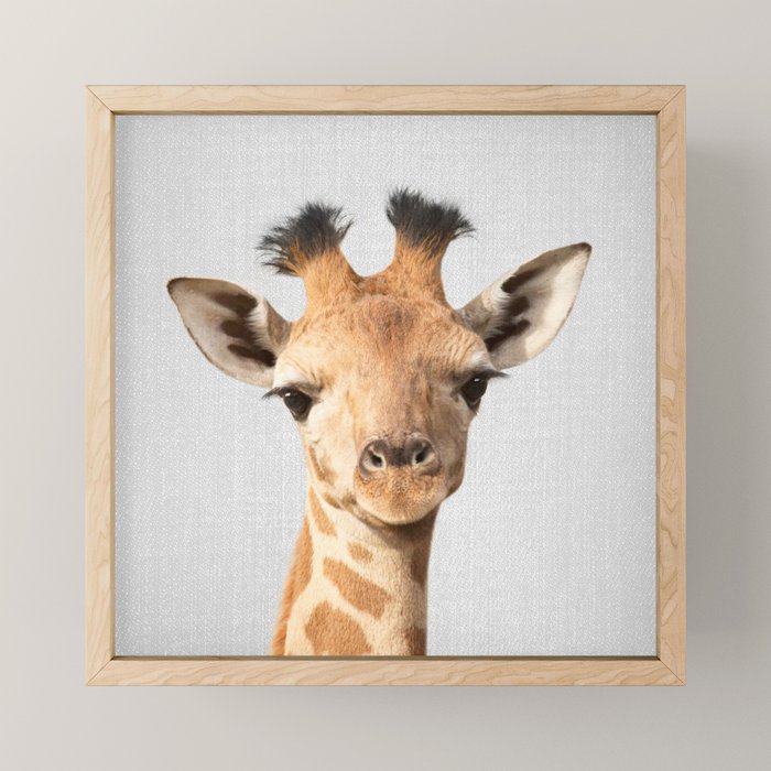 Baby Giraffe - Colorful Mini Art Print Gallery Image 1