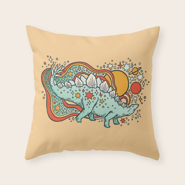 Star Stego | Retro Reptile Palette Throw Pillow Gallery Image 1