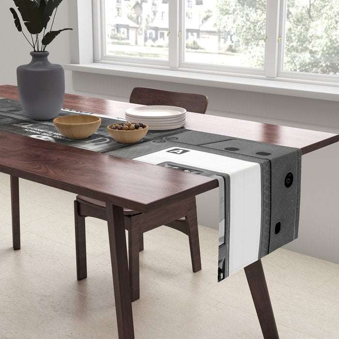 Something Nostalgic - black and white #decor #society6 #buyart Table Runner Gallery Image 2