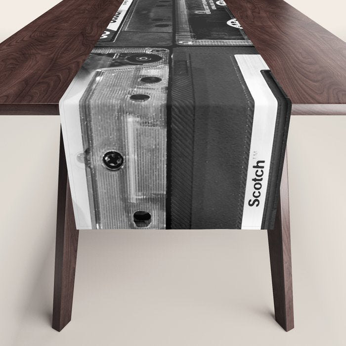Something Nostalgic - black and white #decor #society6 #buyart Table Runner Gallery Image 1