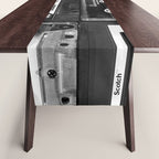 Something Nostalgic - black and white #decor #society6 #buyart Table Runner Gallery Image 1