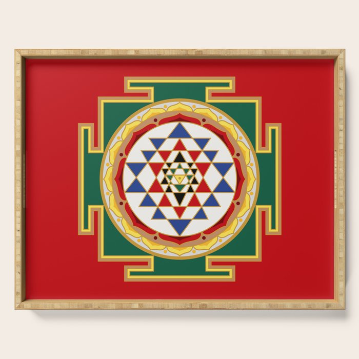 Sri Yantra colored Serving Tray Gallery Image 1