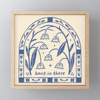 Hang in There - Block Print Bluebells Mini Art Print Gallery Image 1