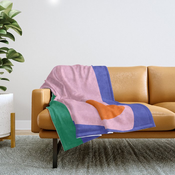 Abstract Modern Colorblock Throw Blanket Gallery Image 1