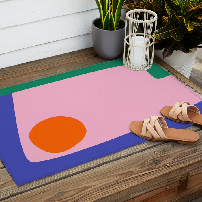 Abstract Modern Colorblock Outdoor Rug Gallery Image 2