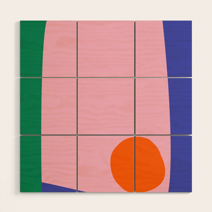 Abstract Modern Colorblock Wood Wall Art Gallery Image 1