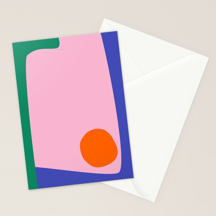 Abstract Modern Colorblock Stationery Card Gallery Image 2