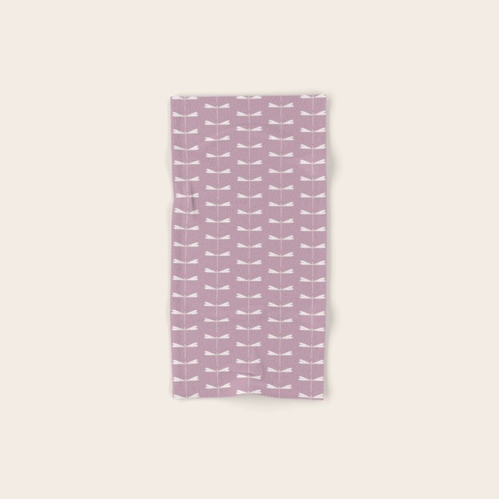 Dragonfly Minimalism XVI Lavender Purple Bath Towel Gallery Image 1