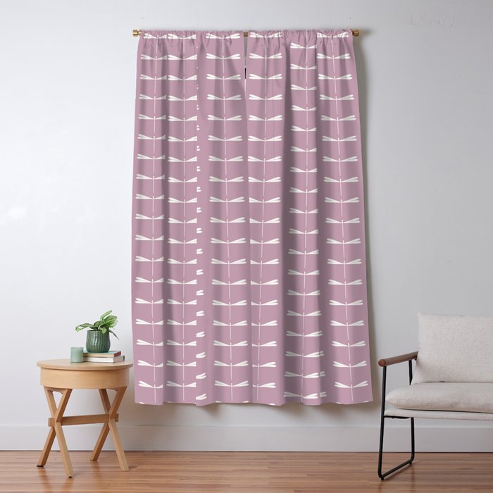 Dragonfly Minimalism XVI Lavender Purple Window Curtain Gallery Image 1