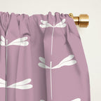 Dragonfly Minimalism XVI Lavender Purple Window Curtain Gallery Image 2