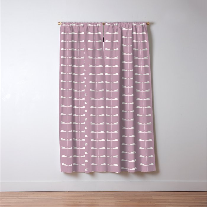 Dragonfly Minimalism XVI Lavender Purple Window Curtain Gallery Image 3