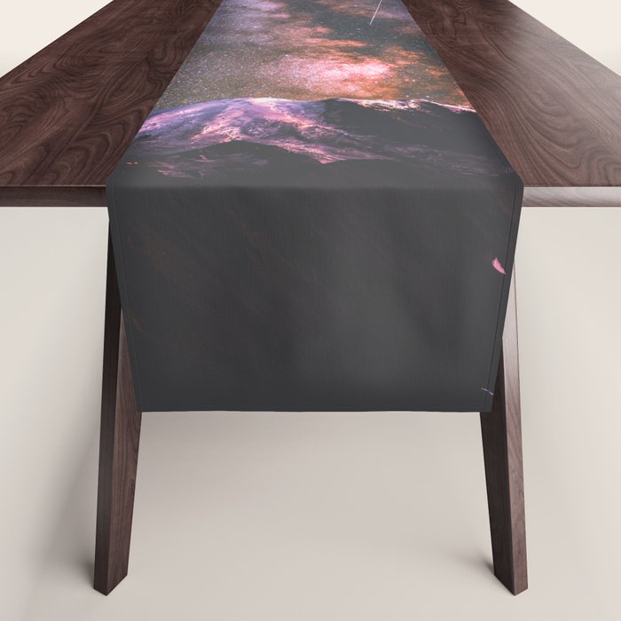 Mount Rainier Under Shooting Stars Table Runner Gallery Image 1