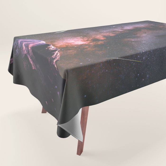 Mount Rainier Under Shooting Stars Tablecloth Gallery Image 1