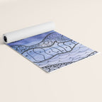 Ocean Waves Watercolor Line Art Yoga Mat Gallery Image 2