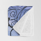 Ocean Waves Watercolor Line Art Throw Blanket Gallery Image 3