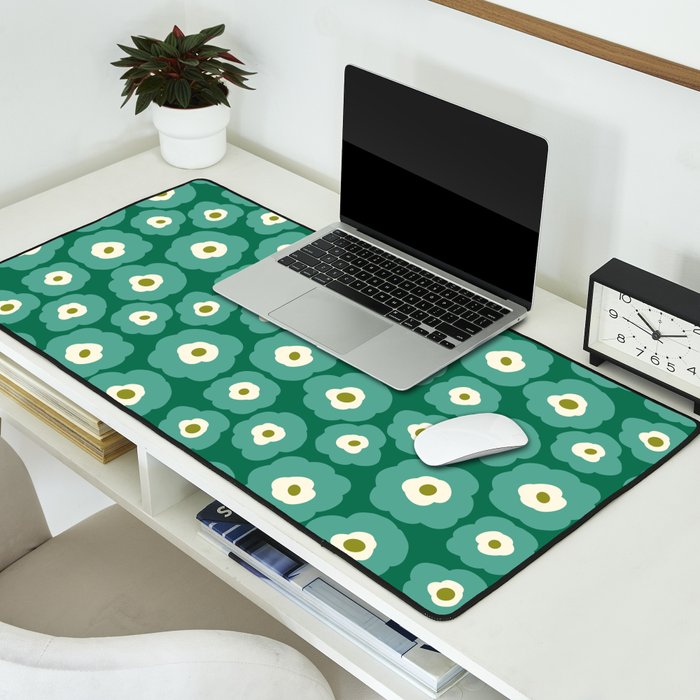 Green Flower Desk Mat Gallery Image 2