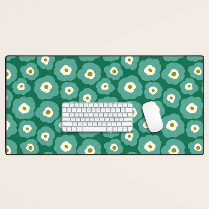 Green Flower Desk Mat Gallery Image 1
