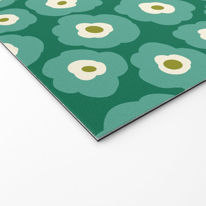 Green Flower Welcome Mat Gallery Image 2
