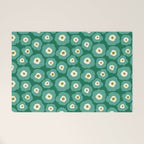 Green Flower Welcome Mat Gallery Image 1