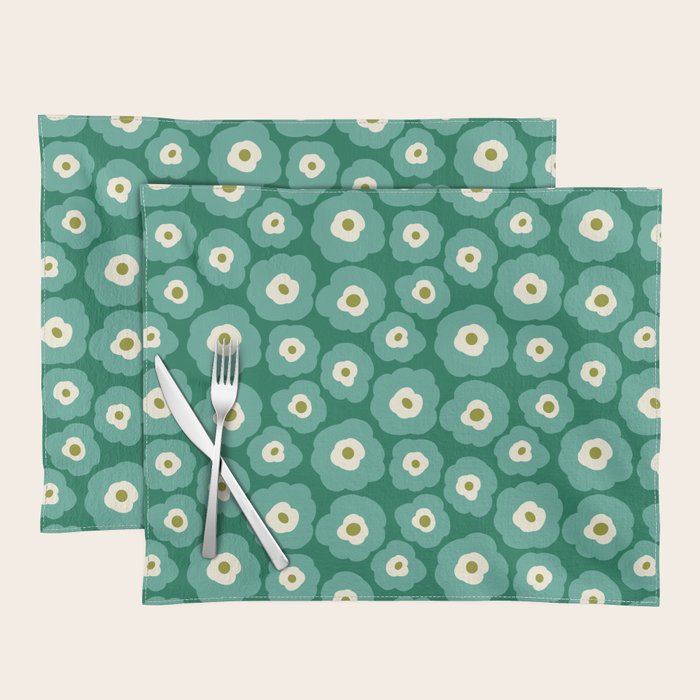 Green Flower Placemat Gallery Image 1