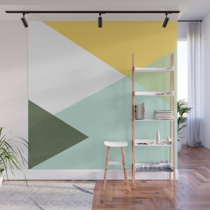 Geometrics - citrus & concrete Wall Mural Gallery Image 1