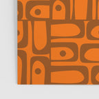 Mid Century Modern Piquet Abstract Multi Pattern in 70s Chocolate Brown and Orange Poster Gallery Image 3