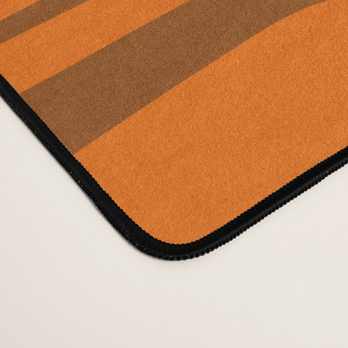 Mid Century Modern Piquet Abstract Multi Pattern in 70s Chocolate Brown and Orange Desk Mat Gallery Image 4