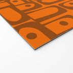 Mid Century Modern Piquet Abstract Multi Pattern in 70s Chocolate Brown and Orange Welcome Mat Gallery Image 2