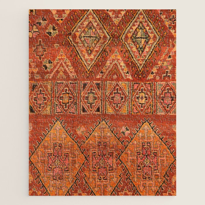 Traditional Vintage Heritage Moroccan Carpet  Jigsaw Puzzle Gallery Image 1