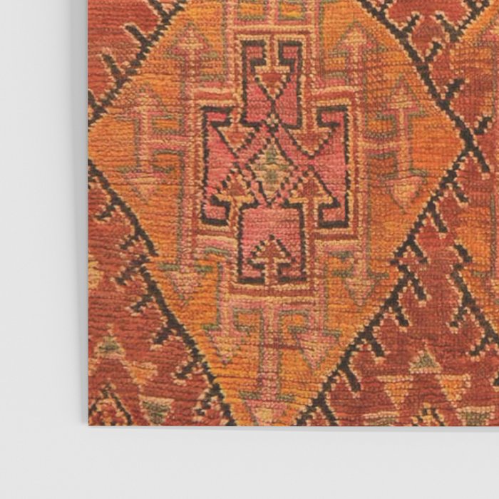Traditional Vintage Heritage Moroccan Carpet  Poster Gallery Image 3